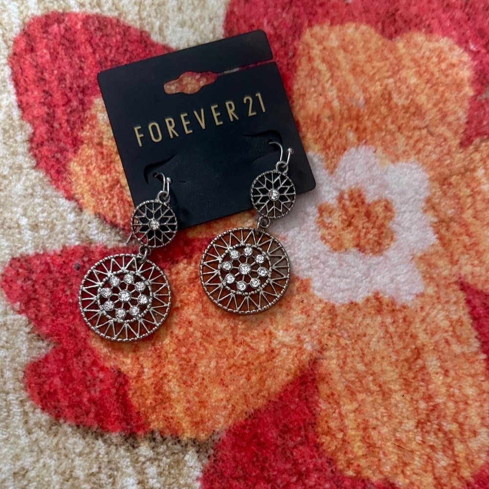 Forever 21 Silver Geometric Earrings